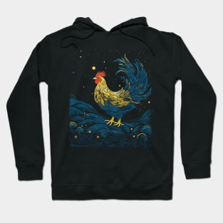 Starry Night Inspired Chicken Gifts Funny Chicken Hoodie